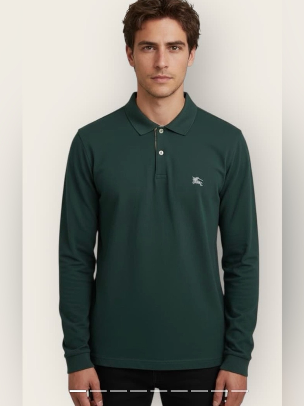 Long-sleeve Cotton Polo Shirt